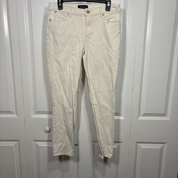 Talbots Slim Ankle Pants Womens 8 Flawless Fit Cream Stretch Classic Neutral - Picture 1 of 9